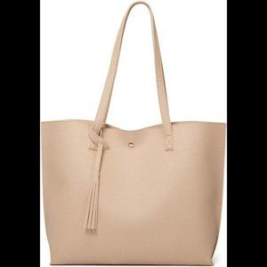 Soft Faux Leather Tote Shoulder Bag (khaki)